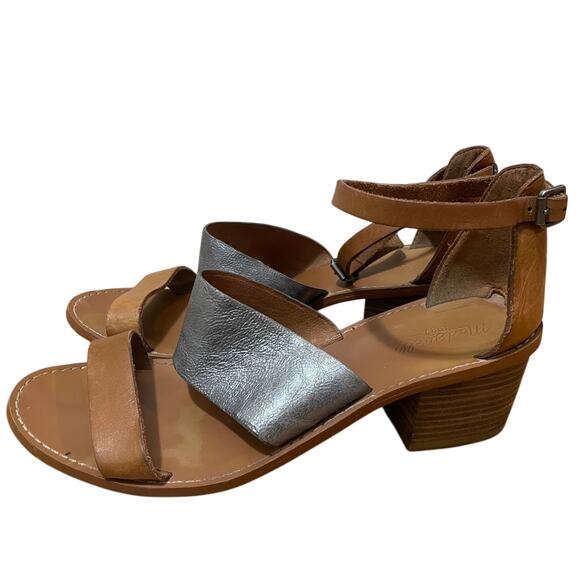 Madewell Brown and Silver Heeled Sandals - Picture 4 of 11